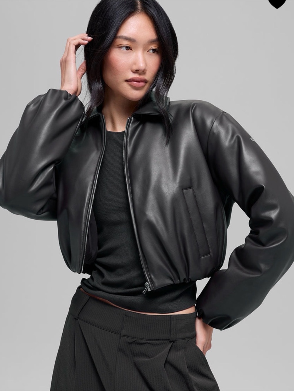 Alo Faux Leather Premier Bomber- Women's